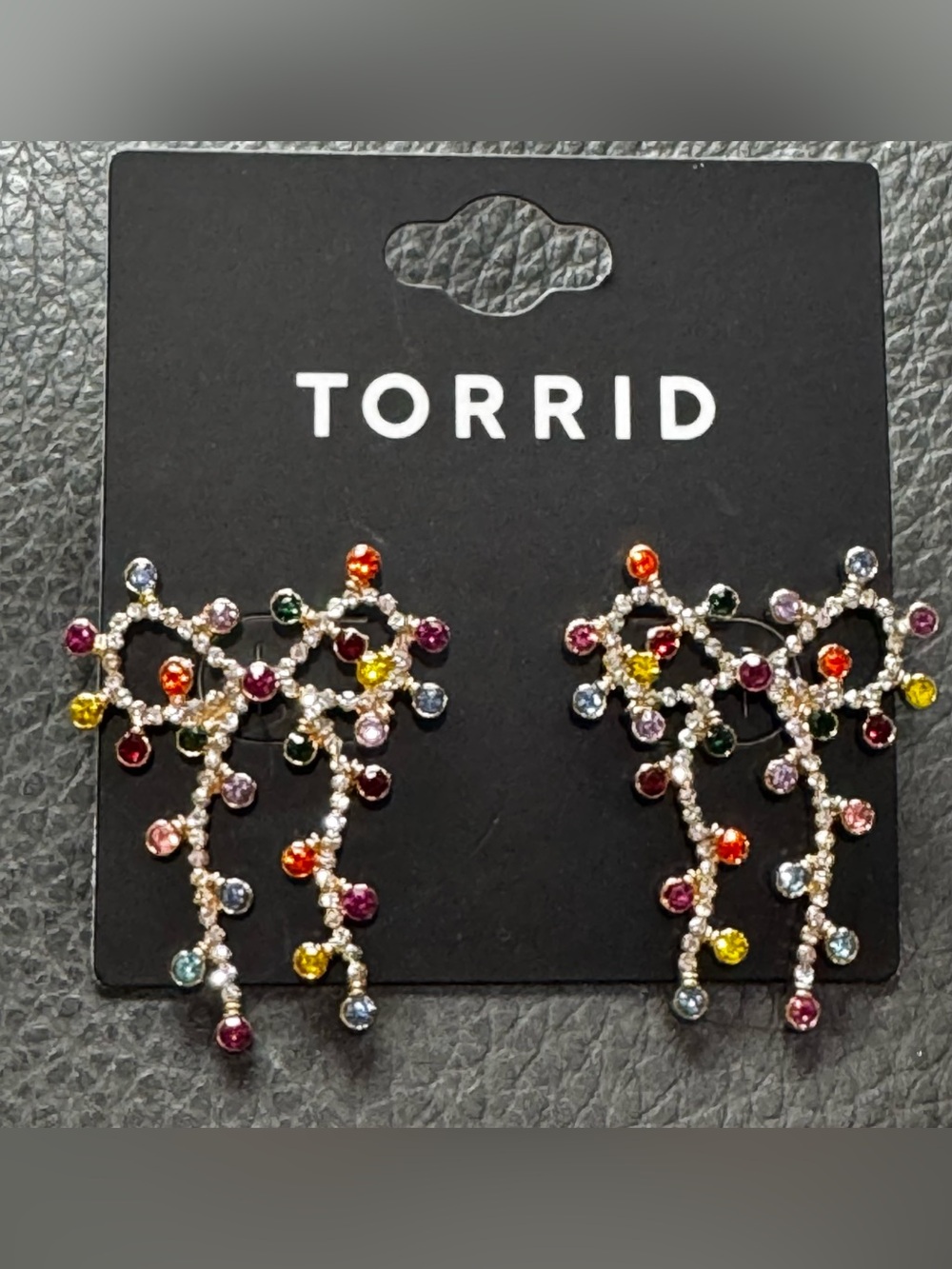 NWT Torrid Holiday lights bow statement earrings
